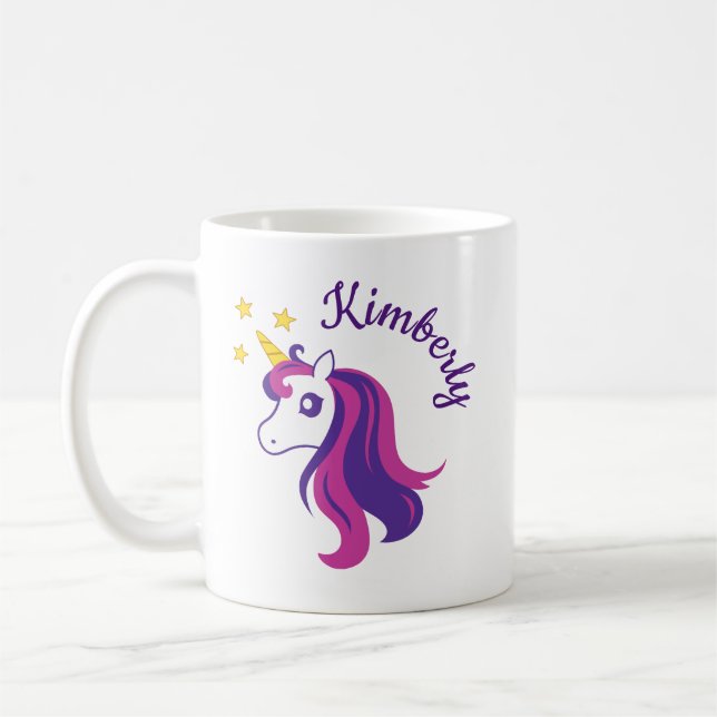 Personalised cute unicorn horse mug for girls (Left)