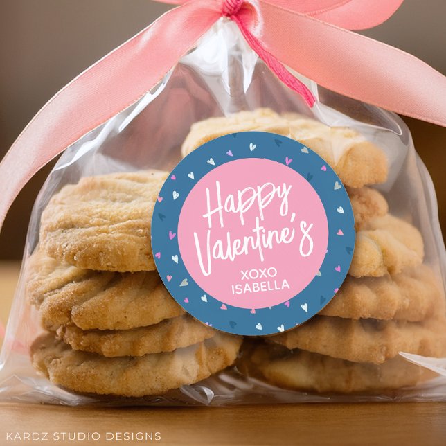 Personalised Cute Valentines Sticker (Stickers are available in 3 and 1.5 inches, choose your size before checkout.)