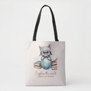 Personalised Cute "Wander Cat" Tote Bag
