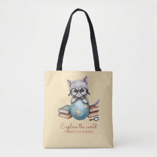 Personalised Cute "Wander Cat" Tote Bag