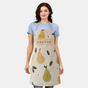Personalised Cute Whimsical Pear Pattern Apron
