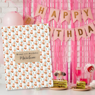 Personalised Cute woodland Fox happy birthday  Tablecloth