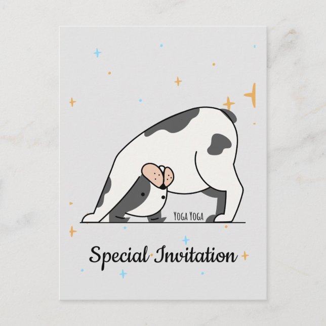 Personalised Cute Yoga Dog For Dog & Yoga Lover Holiday Postcard (Front)