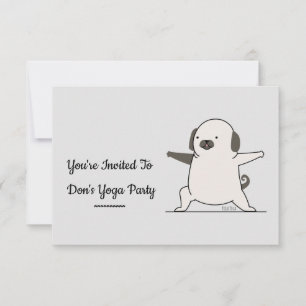 Personalised Cute Yoga Dog Theme Invitation