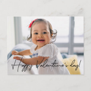Personalised CuteHappy Valentine's day Photo Holiday Postcard