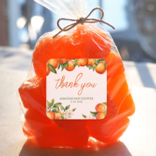 Personalised Cutie Thank You Square Sticker