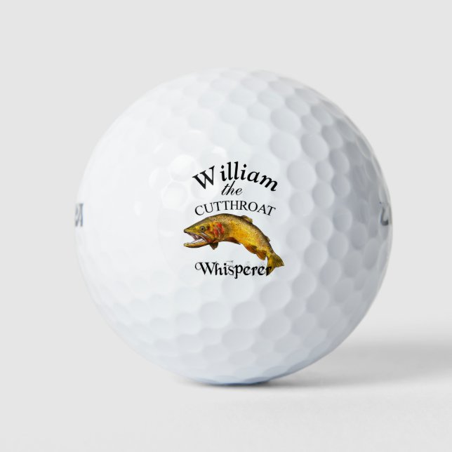 Personalised Cutthroat Trout Whisperer Fisherman Golf Balls (Front)