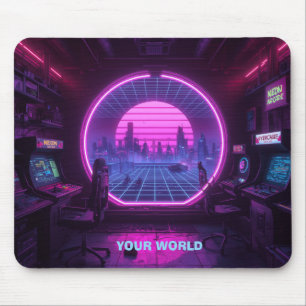 Personalised Cyberpunk Arcade Portal Neon Mouse Pa Pad