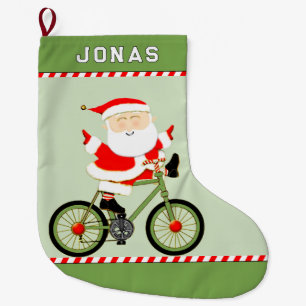 Personalised Cyclist Holiday Gift Large Christmas Stocking
