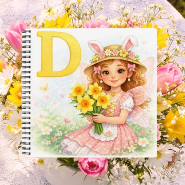 Personalised D Floral Gift for Girls Notebook (Creator Uploaded)