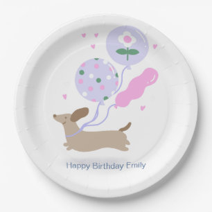 Personalised Dachshund Birthday Party Dog Lover  Paper Plate