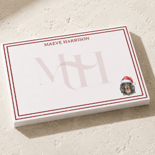 Personalised Dachshund Christmas Custom Monogram Post-it Notes