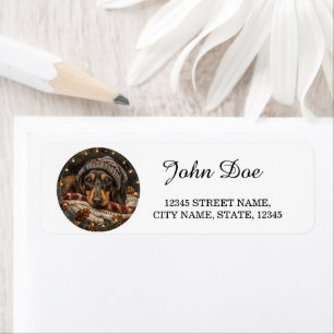 Personalised Dachshund Christmas Return Address Label