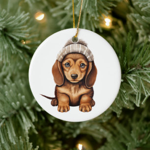 Personalised Dachshund Dog Art Ceramic Ornament