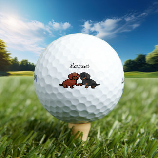 Personalised Dachshund Friends 2 Golf Balls