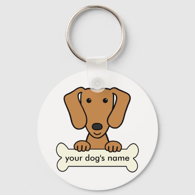 Personalised Dachshund Key Ring (Front)