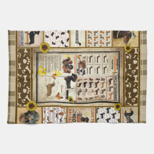 Personalised Dachshund Knowledge Beautiful Gift Tea Towel