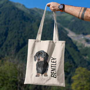 Personalised Dachshund Pet Name   Cute Doggy Goody Tote Bag