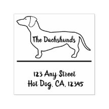 Personalised Dachshund Profile Rubber Stamp