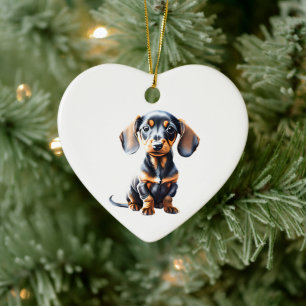 Personalised Dachshund Puppy Ceramic Ornament