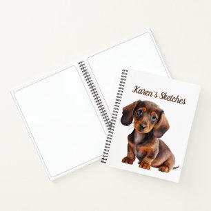 Personalised Dachshund Puppy Sketch Notebook