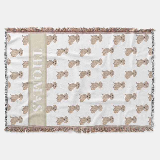 Personalised Dachshund (Smooth, Red) Throw Blanket (Front)