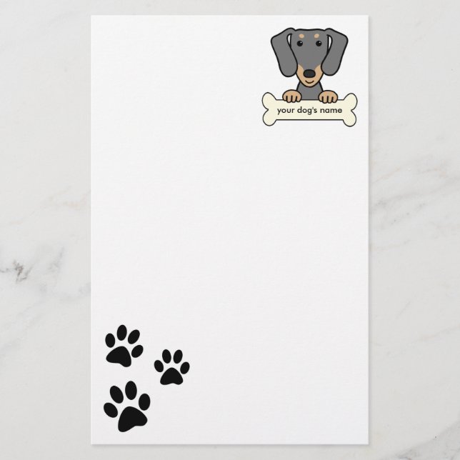 Personalised Dachshund Stationery (Front)