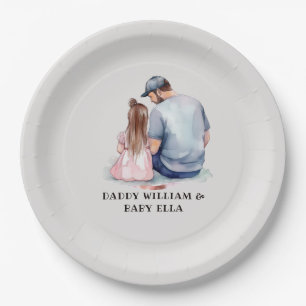 Personalised Dad and Daughter (8) Paper Plate