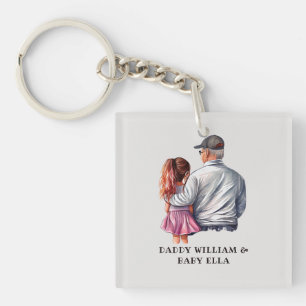 Personalised Dad and Daughter Key Ring