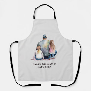 Personalised Dad and Daughters (9) Apron