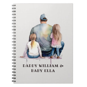 Personalised Dad and Daughters (9) Notebook