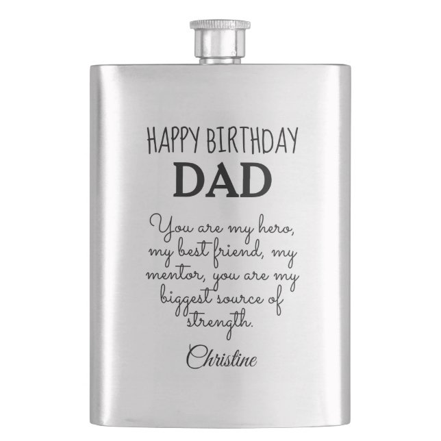 Personalised Dad Birthday Gift Hip Flask (Front)