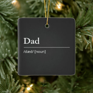 Personalised Dad definition modern simple black Ceramic Ornament