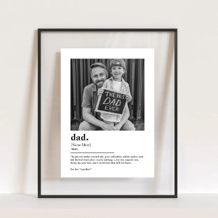 Personalised Dad Definition Print with Photo Gift Acrylic Sign
