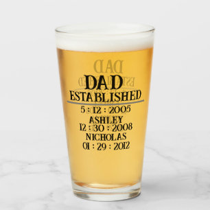 Personalised dad est father's day 2024 glass