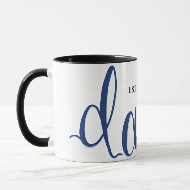 Personalised Dad Est. Year Calligraphy Coffee Mug (Left)