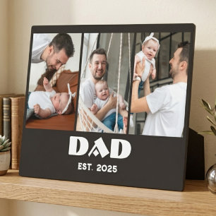 Personalised Dad Established 3-Photo Collage Plaque
