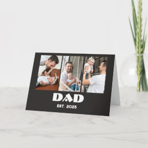 Personalised Dad Established 3-Photo Collage Thank You Card