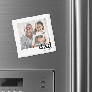 Personalised Dad Established Photo Magnet