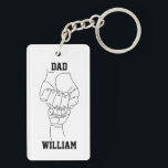 Personalised Dad Father Daddy Gift with Kid's Name Key Ring<br><div class="desc">Personalised Dad Key chain Gift,  Present for Daddy Keys Keychain,  Fist Bump With Kid's Name,  Father's Day From Child Wife,  Custom Father Kids Hands Children,  New Papa and Baby's First,  Son Daughter Children's Kid Names,  Fathers Baby Child's Son's Daughter's,  Boyfriend Husband Dada Padre One,  Right hand left Christmas Birthday</div>