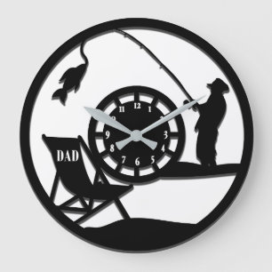 Personalised Dad Fishing Large Clock