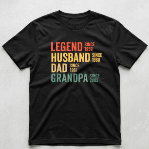 Personalised Dad Grandpa Legend Custom Grandfather T-Shirt