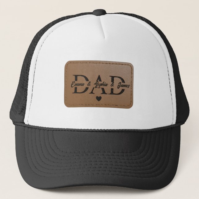 Personalised Dad Hat with Custom Kids' Names (Front)
