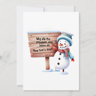 Personalised Dad Joke Fun Snowman New Year Card