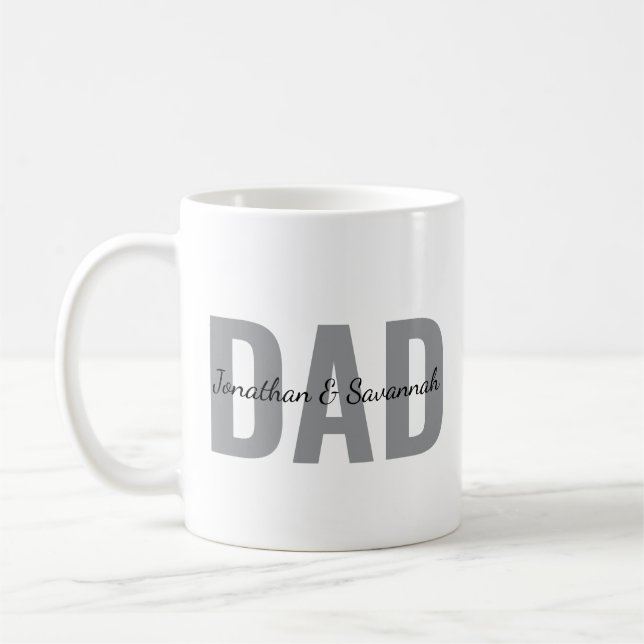 Personalised Dad Mug with Kids Name •Custom Daddy  (Left)