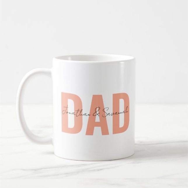 Personalised Dad Mug with Kids Name •Custom Daddy  (Left)