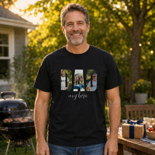 Personalised “DAD my hero” Black T-Shirt