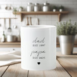 Personalised Dad & Papa EST Mug | Father's Day<br><div class="desc">Celebrate a lifetime of love and legacy with this elegant Dad & Papa EST jumbo mug. Featuring two personalised dates for when he became a dad and a grandpa, this minimalist design makes the perfect gift for Father’s Day, birthdays, or new grandparent announcements. Add a custom touch to his morning...</div>