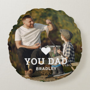 Personalised Dad Photo and Names Round Cushion