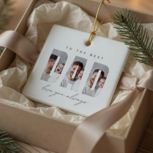 Personalised Dad Photo Christmas Best Dad Ceramic Ornament